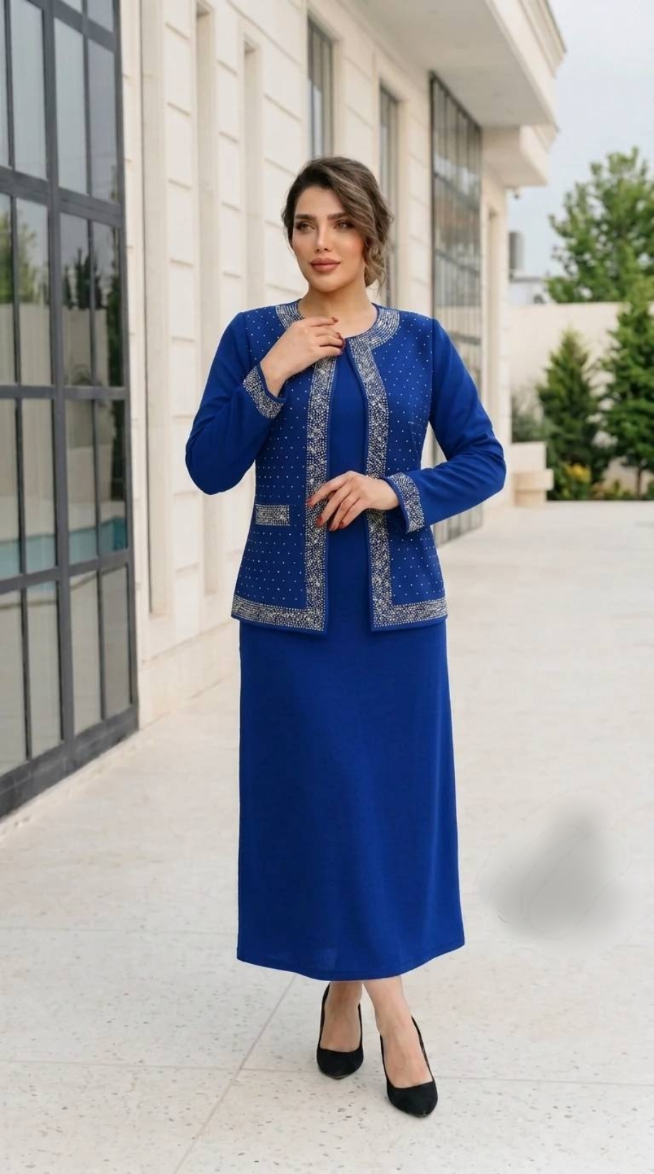 ست کت و سارافون مجلسی زنانه و دخترانه ، ست کت و سارافن مجلسی مدل نیلا ، ست کت سارافن مجلسی سایز ۴۴ الی ۵۸