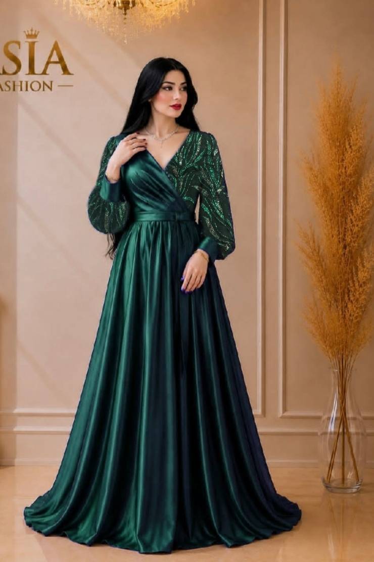 لباس مجلسی زنانه و دخترانه ، ماکسی مجلسی مدل نهال ، لباس مجلسی پوشیده و با حجاب سایز ۴۴ الی ۵۴