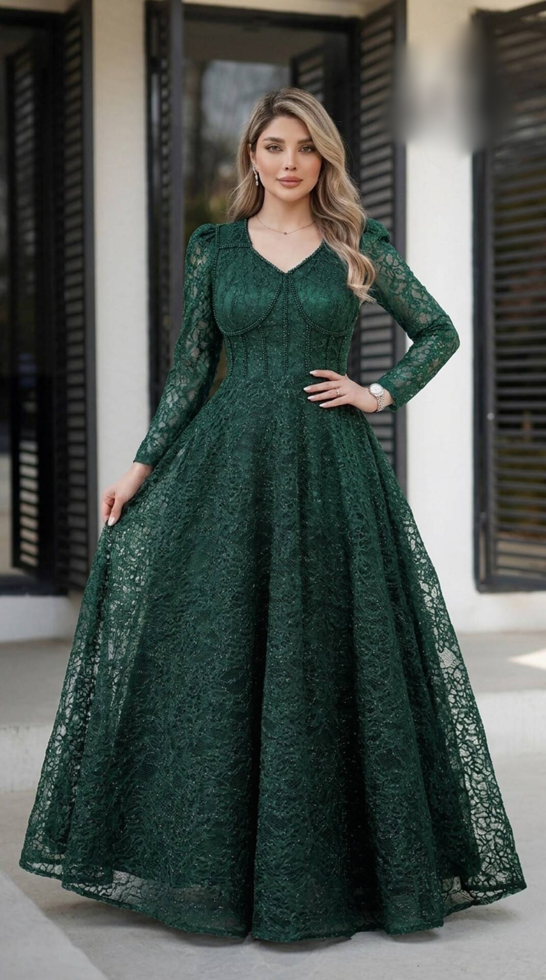 لباس مجلسی زنانه و دخترانه ، ماکسی مجلسی مدل سارا ، لباس مجلسی پوشیده سایز ۴۰ الی ۵۲