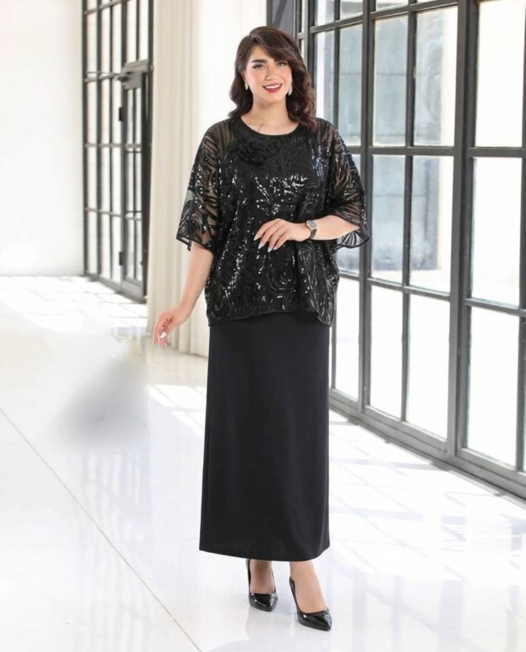 لباس مجلسی زنانه و دخترانه ، ماکسی مجلسی مدل پریا ، لباس مجلسی سایز ۴۸ الی ۵۶