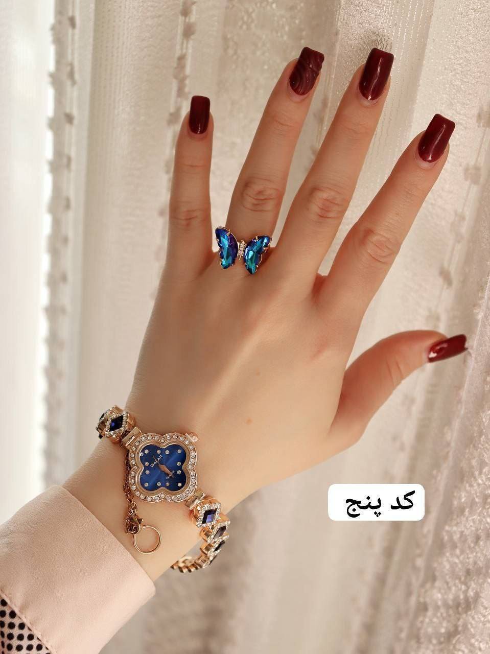 ساعت مجلسی زنانه و دخترانه کد ۸۱۵۴۸ ، ست ساعت انگشتر و اویز زنانه و دخترانه
