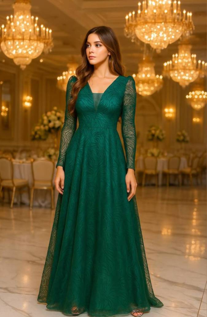 لباس مجلسی زنانه و دخترانه ، ماکسی مجلسی مدل یغما ، لباس مجلسی پوشیده سایز ۳۸ الی ۴۶