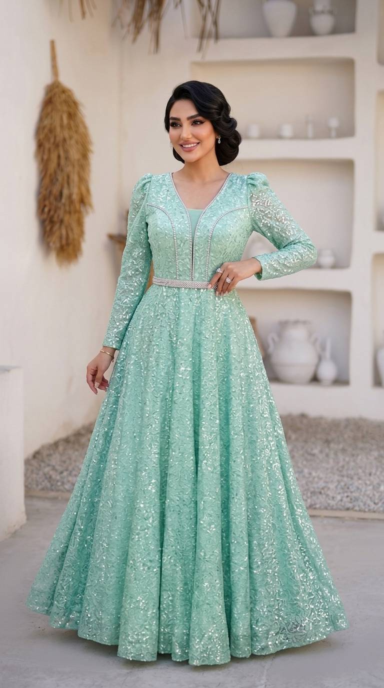 لباس مجلسی زنانه و دخترانه ، ماکسی مجلسی مدل بهار  ، لباس بلند و پوشیده مجلسی  سایز ۳۶ الی ۴۸