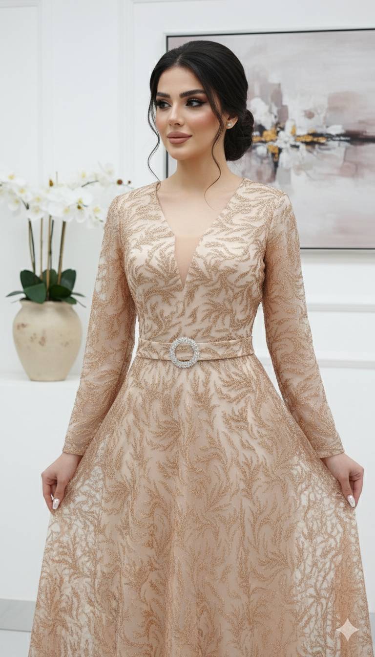 لباس مجلسی زنانه و دخترانه ، ماکسی مجلسی مدل سپیده ، لباس مجلسی پوشیده سایز ۴۶ الی ۵۲
