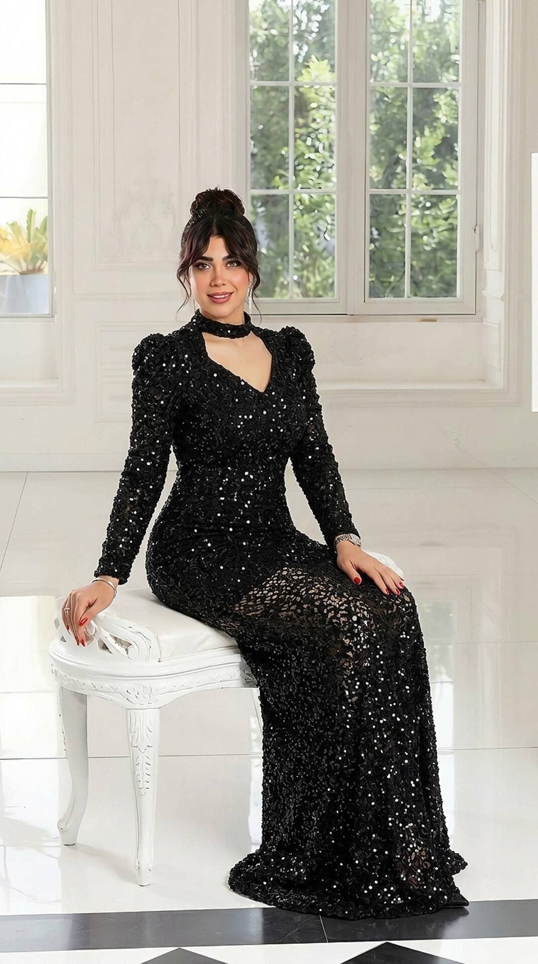لباس مجلسی تونیک زنانه و دخترانه ، لباس عروسکی مدل کلارا ، تونیک مجلسی سایز ۴۰ الی ۵۲