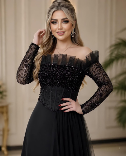 لباس مجلسی زنانه و دخترانه ، ماکسی مجلسی مدل ملورین ، لباس مجلسی سایز ۳۶ الی ۴۸