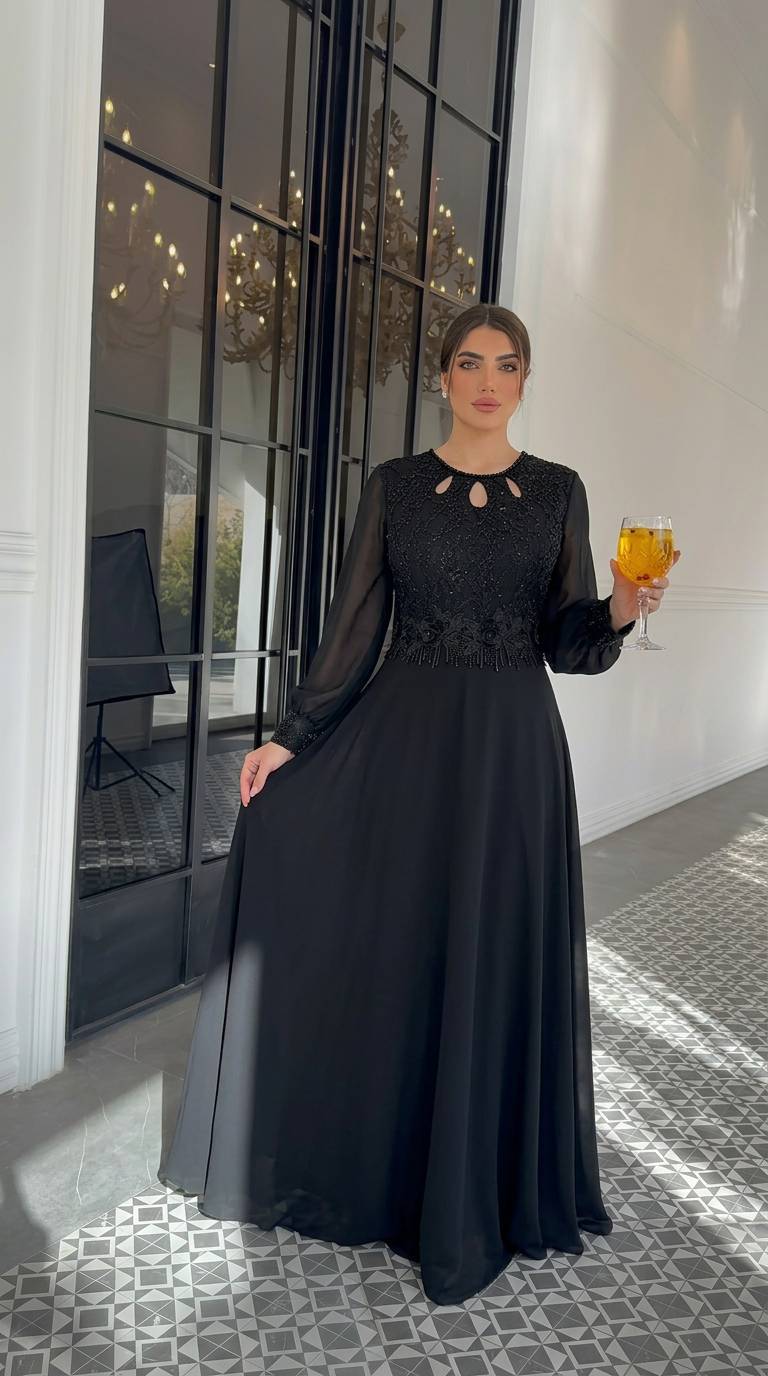 لباس مجلسی زنانه و دخترانه ، ماکسی مجلسی مدل ستاره ، لباس مجلسی پوشیده سایز ۴۲ الی ۶۰