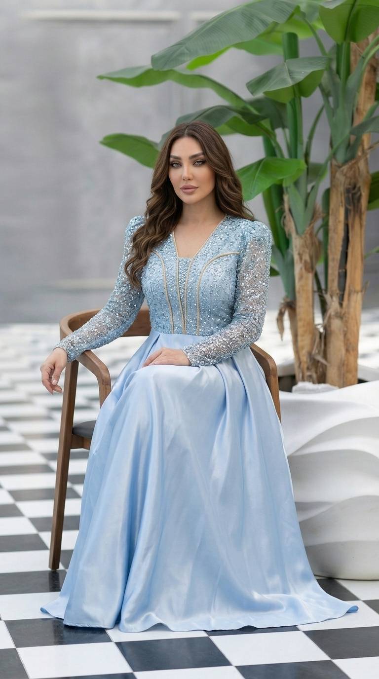 لباس مجلسی زنانه و دخترانه ، ماکسی مجلسی مدل سهیلا ، لباس مجلسی پوشیده سایز ۳۶ الی ۴۸