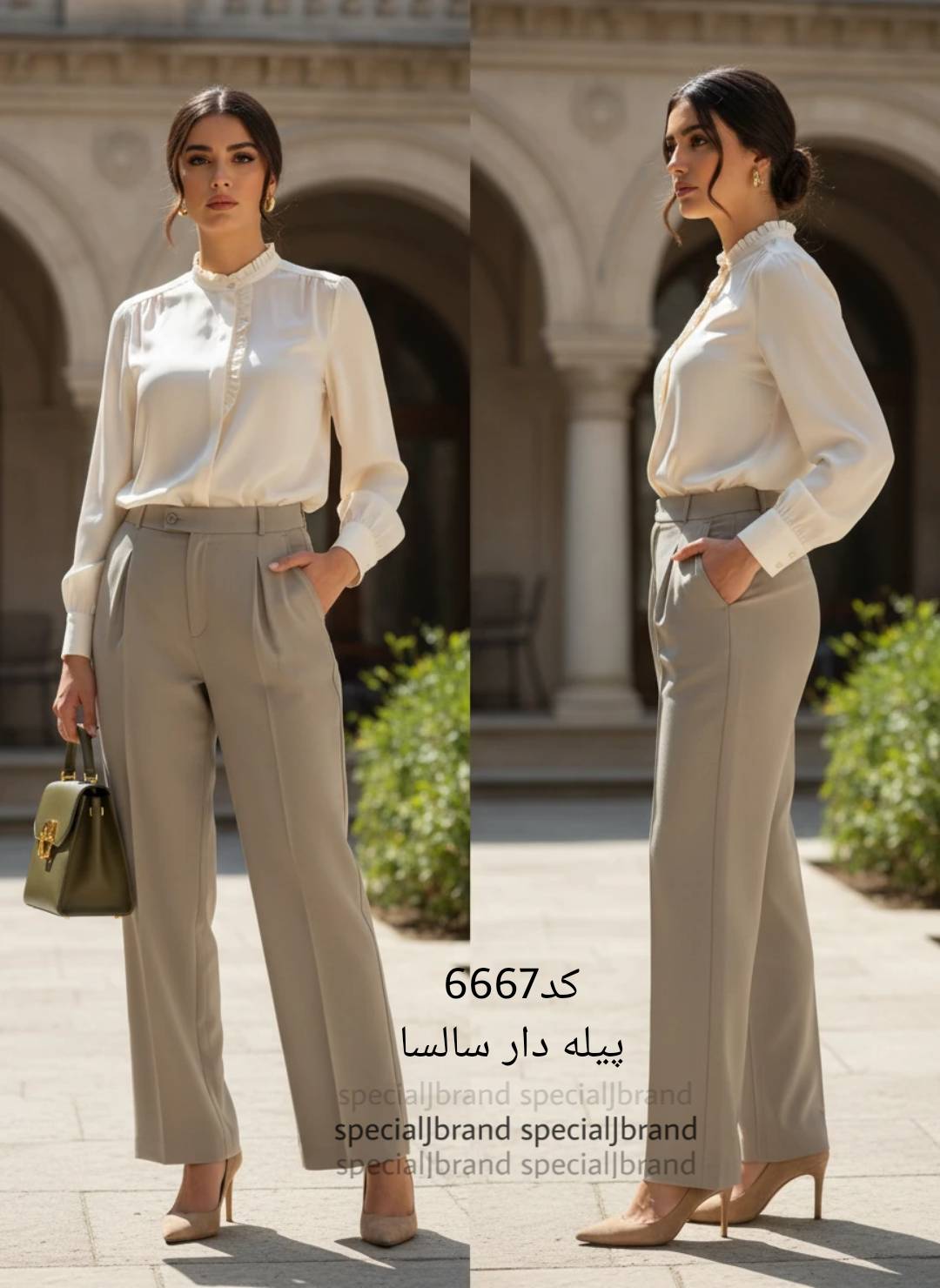 شلوار بگ کرپ دابل ، شلوار بگ کرپ ، شلوار بگ پارچه ای سایز ۴۰ الی ۵۰